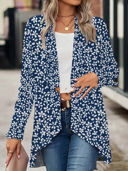 Women's Digital Printed Cardigan Long Sleeve Suit Coat