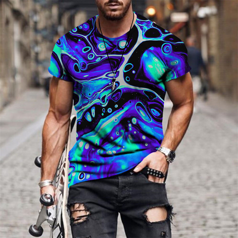 Digital 3D Graphic Narrative Casual Mens T-Shirt