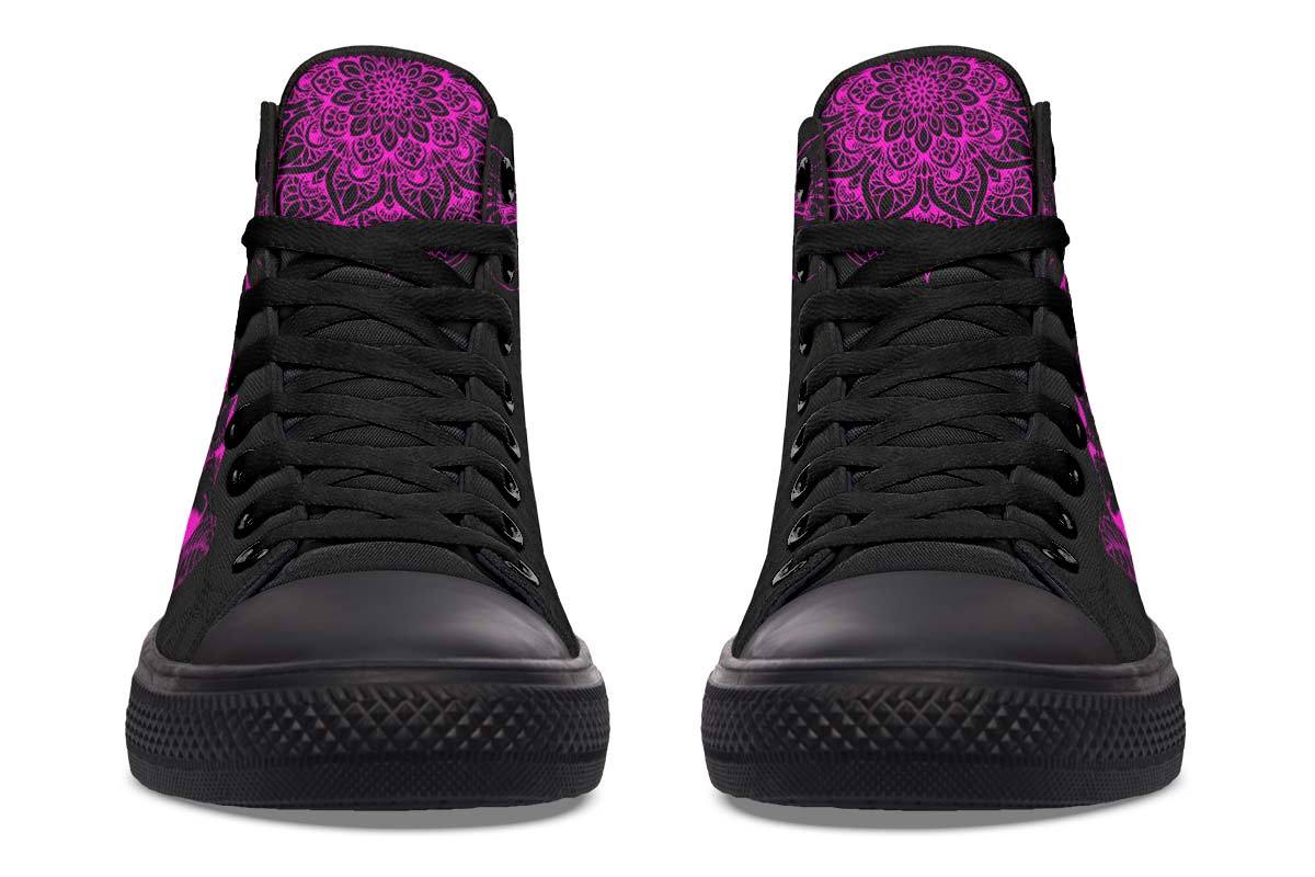 Men's And Women's Fashion Color Printing High-top Canvas Shoes
