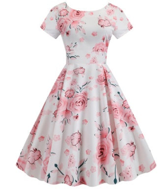 Printed short sleeve dress