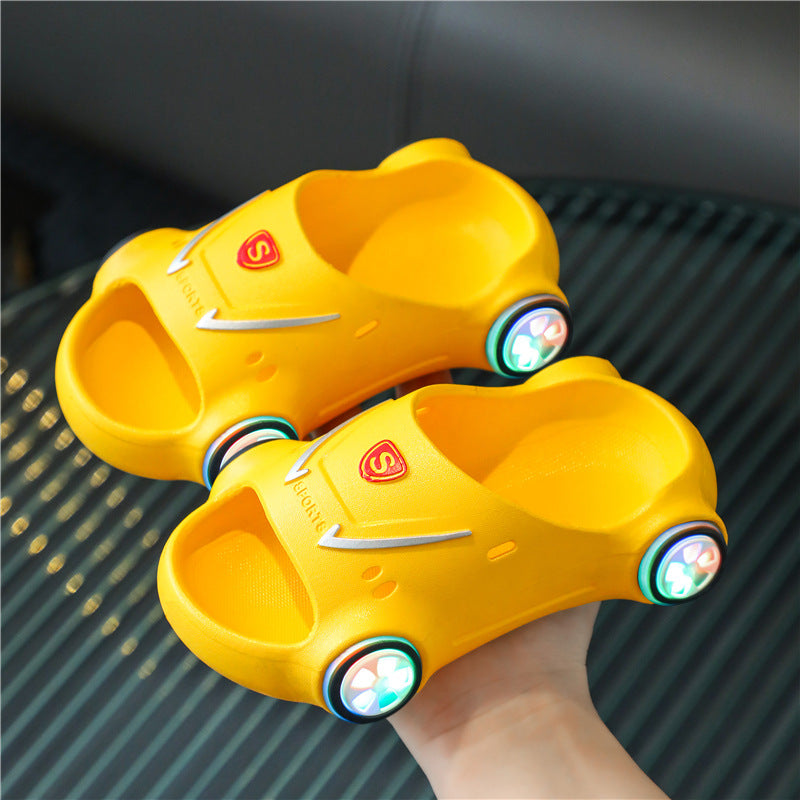Luminous Galaxy: Glowing Cartoon Car Luminous Beach Shoes