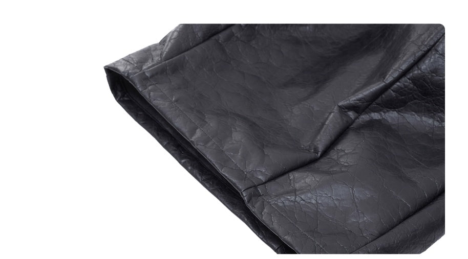 Special-Shaped Deconstruction Stitching PU Leather Pants Mens Autumn Avant-Garde Innovation