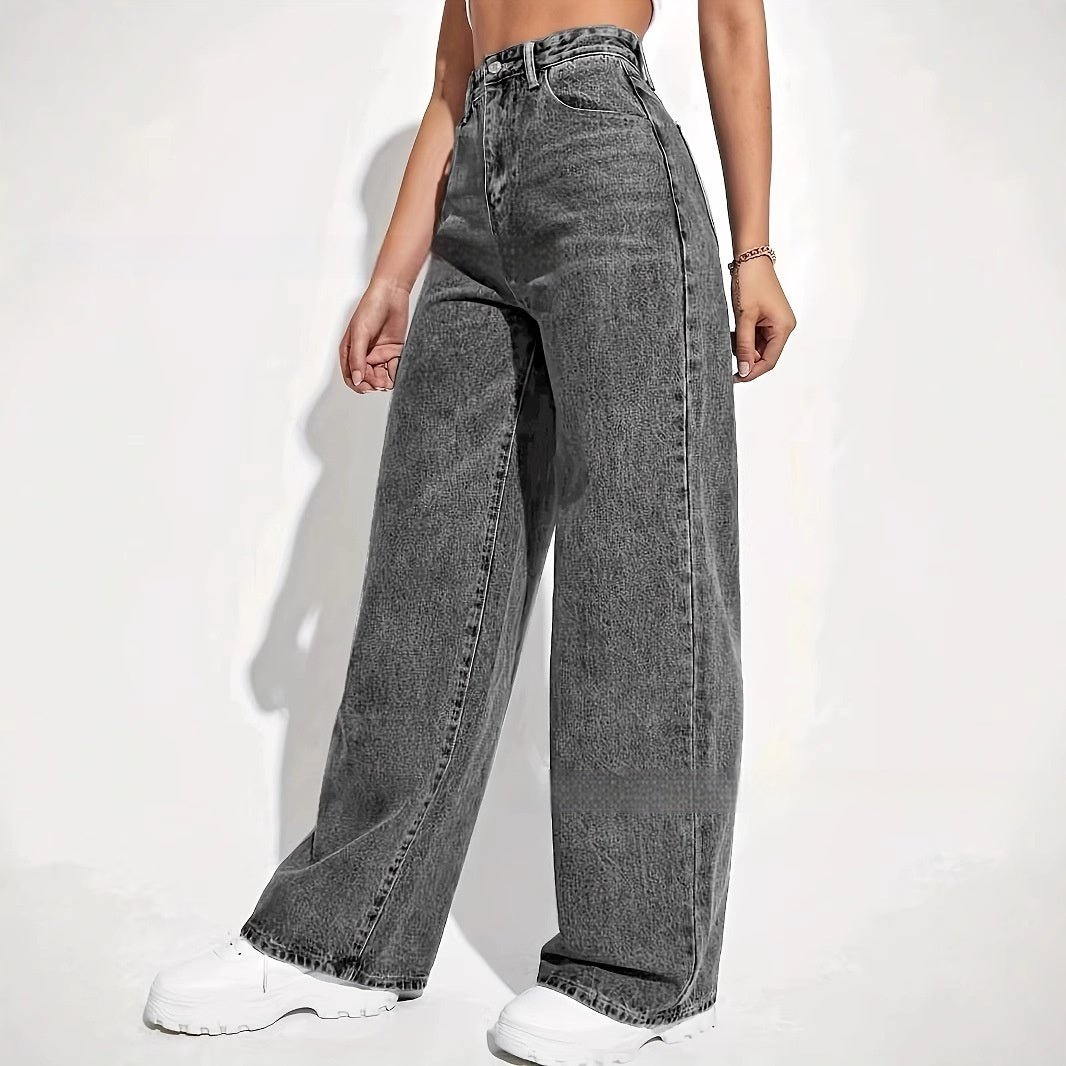Loose Washed-out Jeans Retro Fashion Casual All-matching