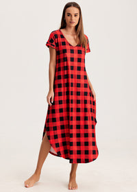 Red And Black Plaid Printed