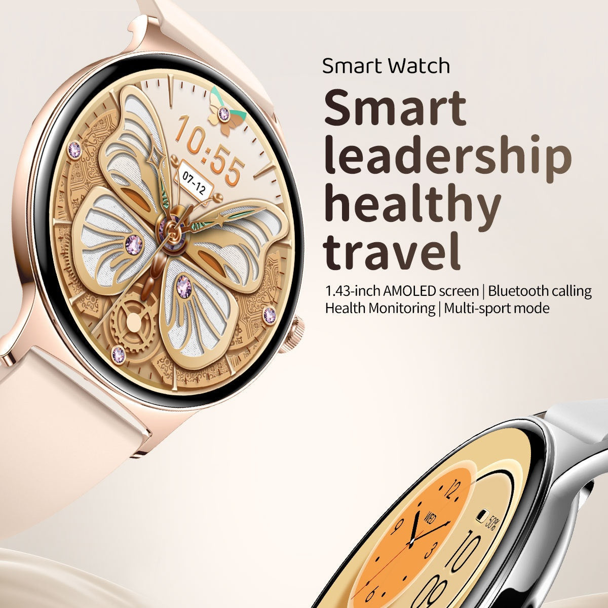 V89 Ultra-thin Smart Watch Bluetooth Calling Full HD Screen
