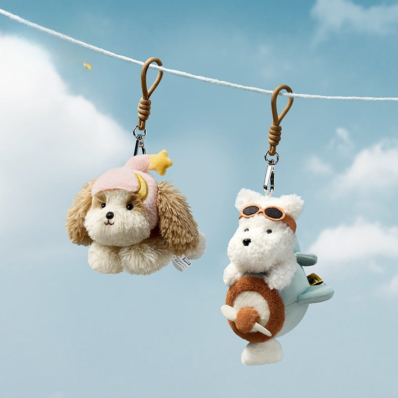 Babycare Plush West Highland Puppy Schnauzer Doll Bag Keychain Pendant