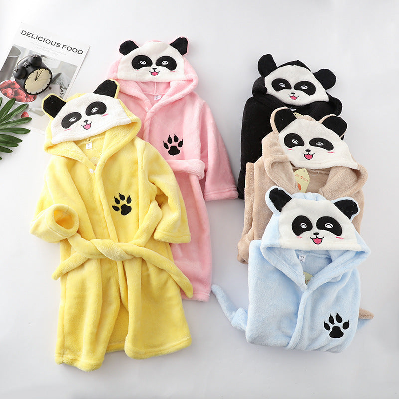 Elegance in Fleece: Flannel Lace Hooded Bathrobe