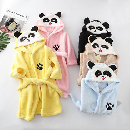 Elegance in Fleece: Flannel Lace Hooded Bathrobe