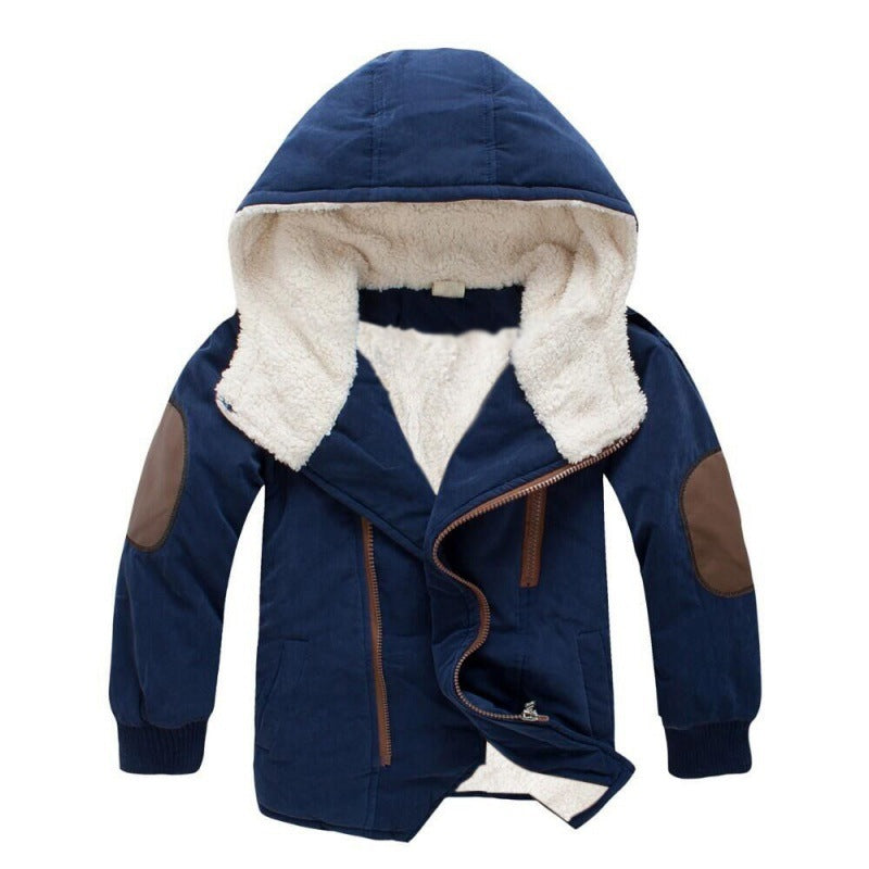Grand-Length Velvet Plush Padded Winter Coat