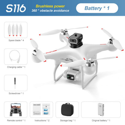 S116 Brushless Drone With Four-Way Obstacle Avoidance, HD Aerial Photography, Optical Flow Positioning, Remote Control, Long Battery Life