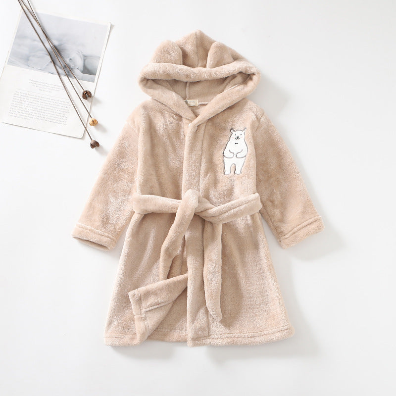 The Hooded Flannel: Boys’ Home Wear Bathrobe