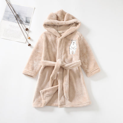 The Hooded Flannel: Boys’ Home Wear Bathrobe