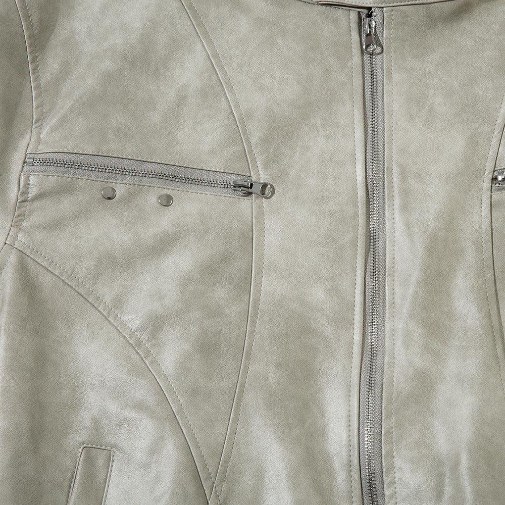 Mens Embroidered Letter Loose Leather Jacket Personalized Heritage