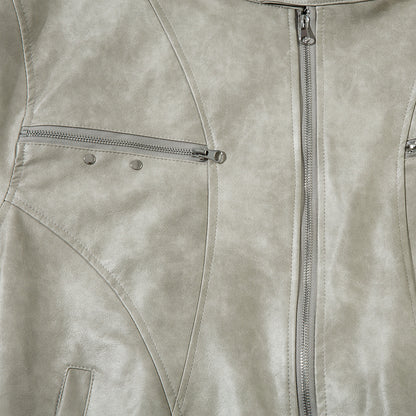 Mens Embroidered Letter Loose Leather Jacket Personalized Heritage