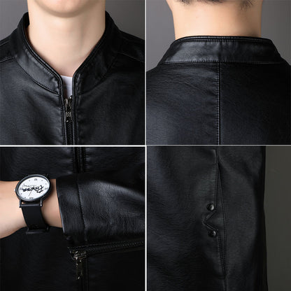 PU Leather Coat Mens Leather Jacket Versatile Premium Finish