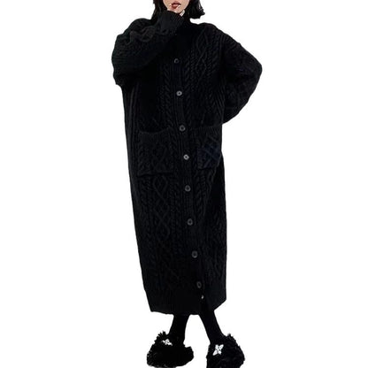 Sweater Women's Casual Knitted Cardigan Long-cut Coat
