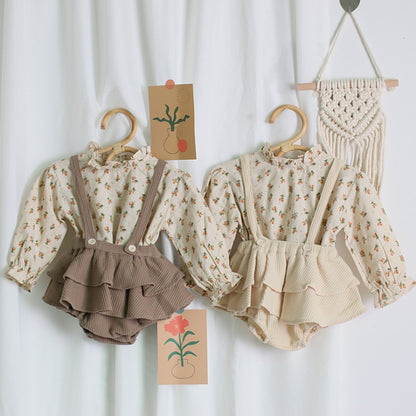 The Linen Vintage: Linen-Cotton Floral Romper & Top Set