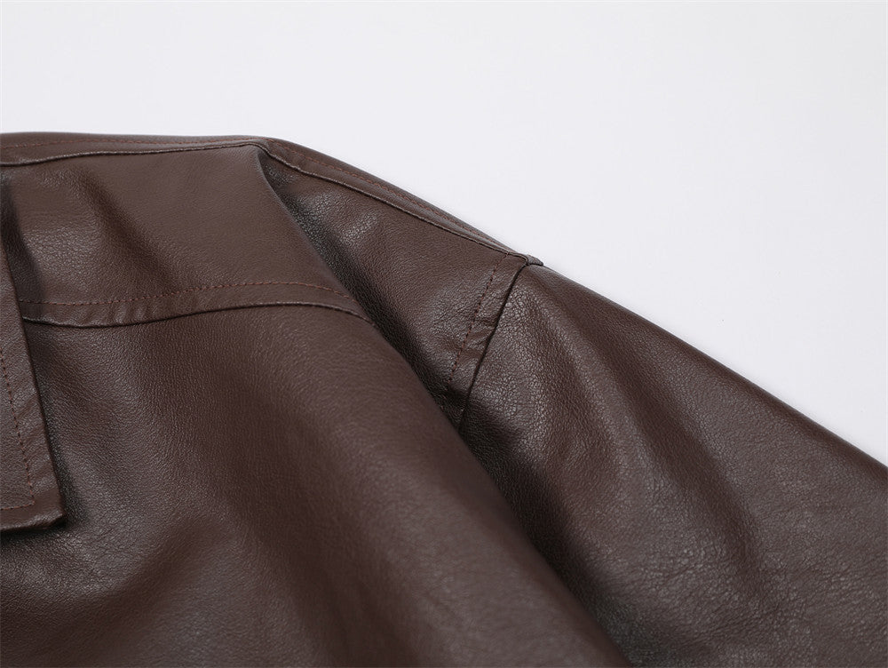 Mens Leather Coat Brand Zipper Signature Craftsmanship