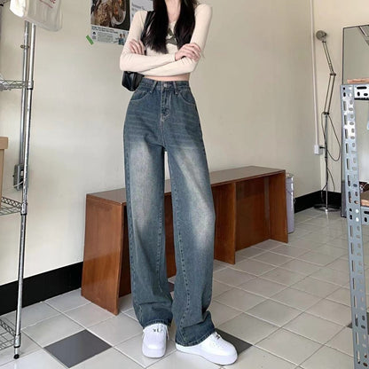 Loose High Waist Popular Straight Mop Pants