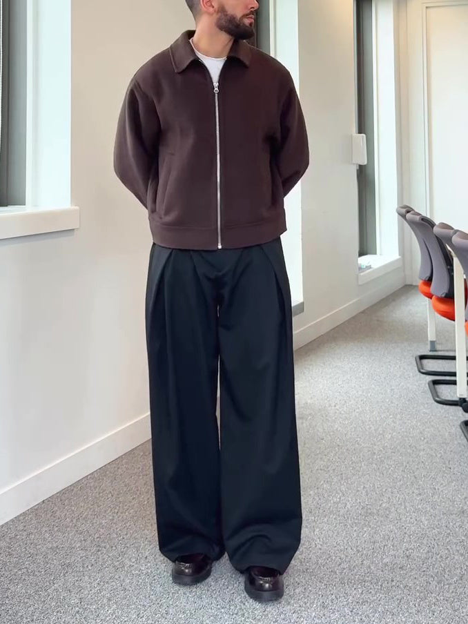 Brown Zip-Up Long Sleeve Jacket