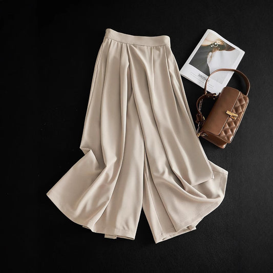 Stacked Design Loose Women's Wide-leg Pants