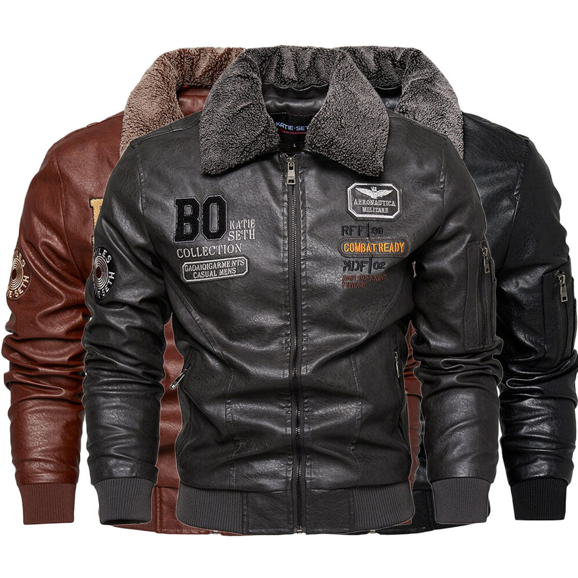 Foreign Trade New Mens Casual Fashion Leather Slim Fit Jacket Coat Global Elegance
