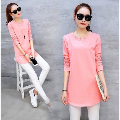 Casual Slim Solid Color Top Bottoming Shirt