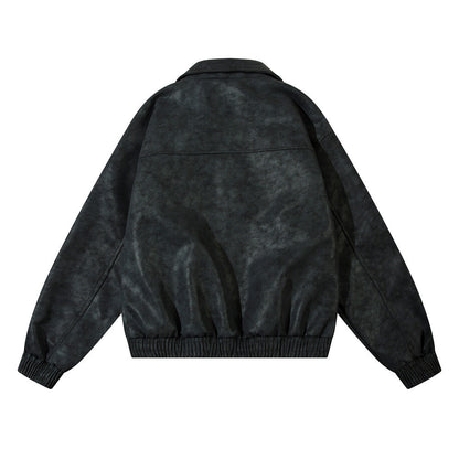 American Street Hip Hop Casual Flying Motorcycle PU Leather Jacket Street Culture Fusion