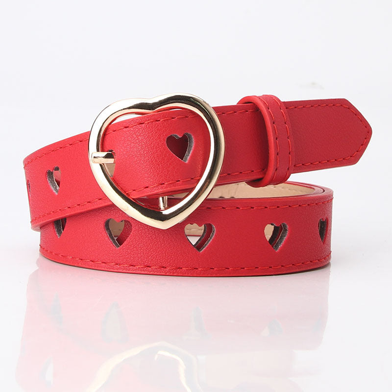 All-match Punch-free Hollowed Heart Shape Belt Ladies