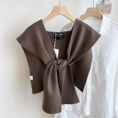 Air-conditioned Room Shoulder Pad Internet Celebrity Knotted Shirt Women's Scarf