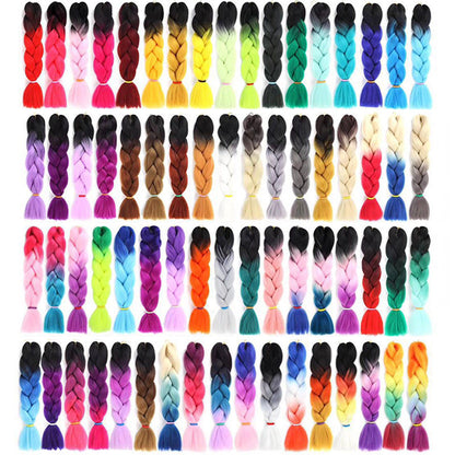 High Temperature Silk Braids African Wig Braids Color Gradient