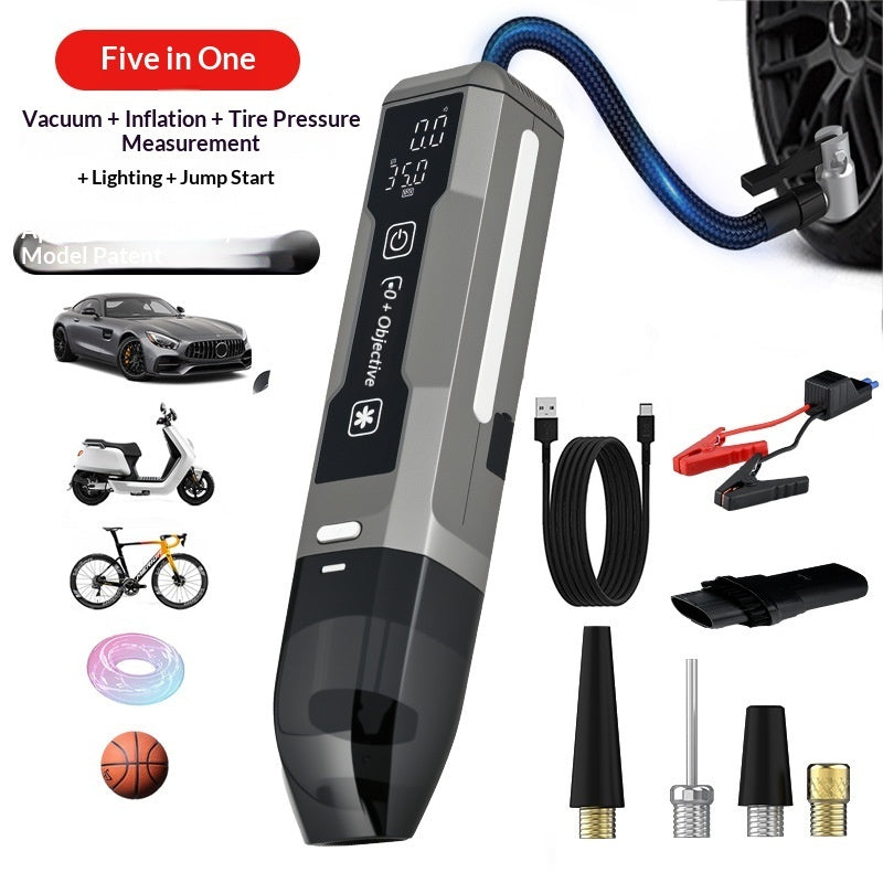 Wireless Inflator With Power Bank Multifunctional 4-in-1 High-power Car And Home Vacuum Cleaner