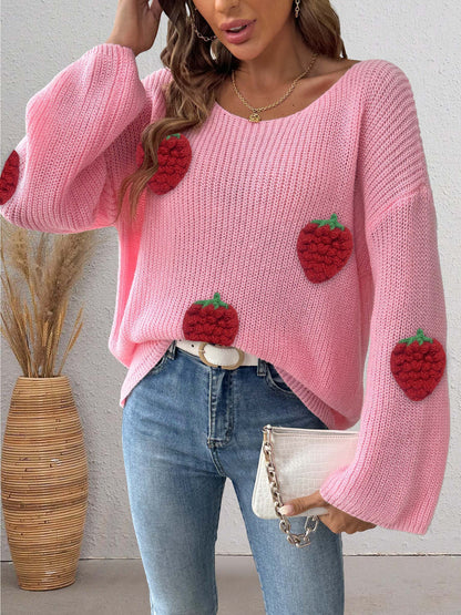 Women's Simple Loose Off Shoulder Off-the-shoulder Flared Sleeves Sweater