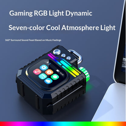 Outdoor Portable Subwoofer Multi-function Color Screen Weather Clock Gift Smart Speaker