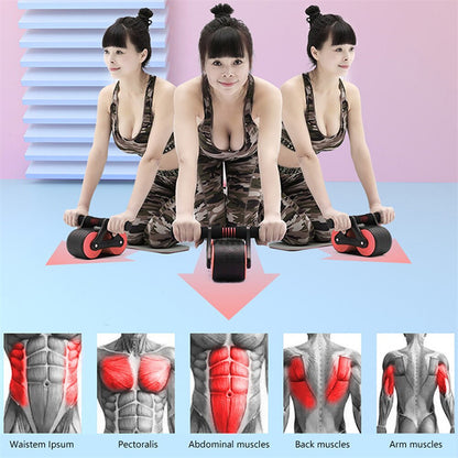 AbRoller Pro: Double Wheel Automatic Rebound Ab Wheel Roller for Men & Women