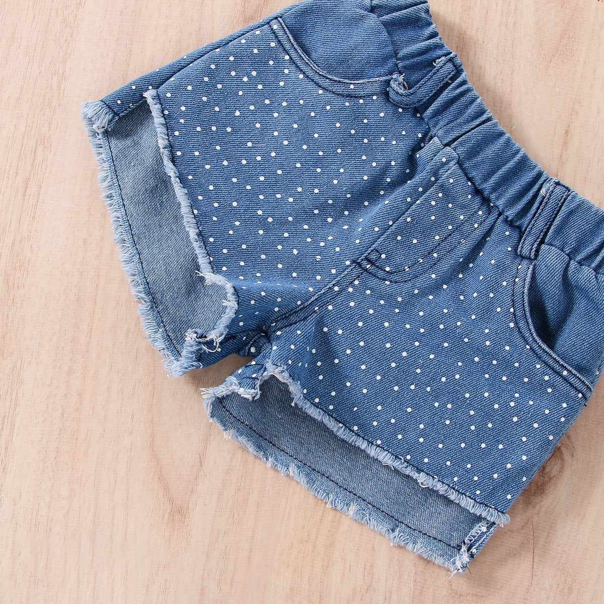 The Signature Set: Girls’ Denim Top & Shorts Suit