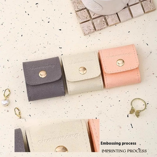 Simple And Convenient Grid Jewelry Mini Microfiber Ring Buggy Bag