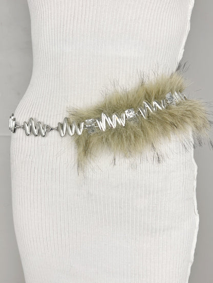 Fur Belt Retro Easy Matching Plush Waist Chain Waist Seal Waist Decorations