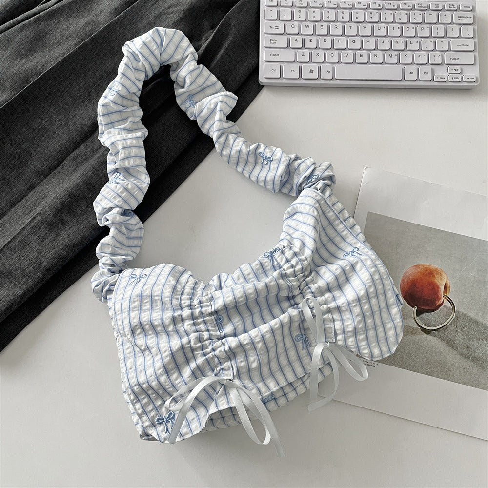 Women's Polyester Pleated Flip Shoulder Bag