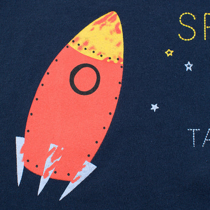 Galactic Discovery Rocket Print Signature Tee