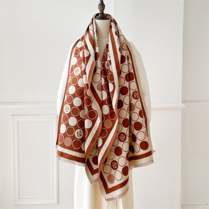 Thickened Warm Shawl Cashmere Winter Circle Scarf