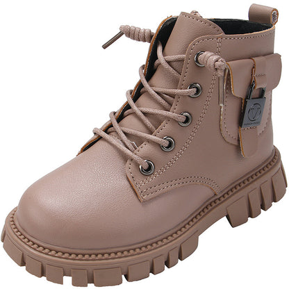 Girls' Fashion Short New Versatile Martin Boots Simple