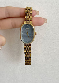Gold Strap Blue Face