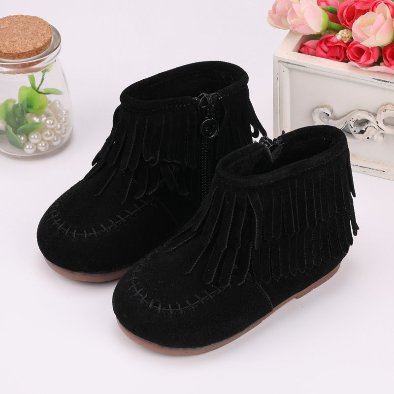 Girls Winter New Fringed Boots