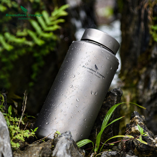 Pure Titanium Outdoor Water Bottle Lightweight Portable Mountaineering Kettle