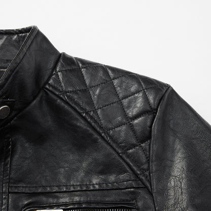 Personalized Trendy Pocket PU Leather Coat Trendy Men Leather Jacket Signature Utility