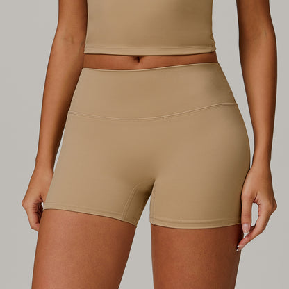 Brushed Tight High Waist Yoga Shorts For Women