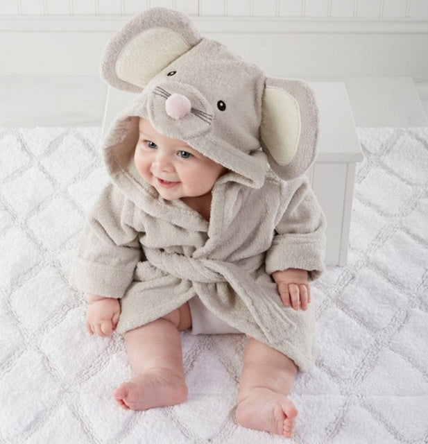 Hooded Baby Bath Towel & Robe | Soft Cotton Cartoon Animal Bathrobe for Infants & Toddlers