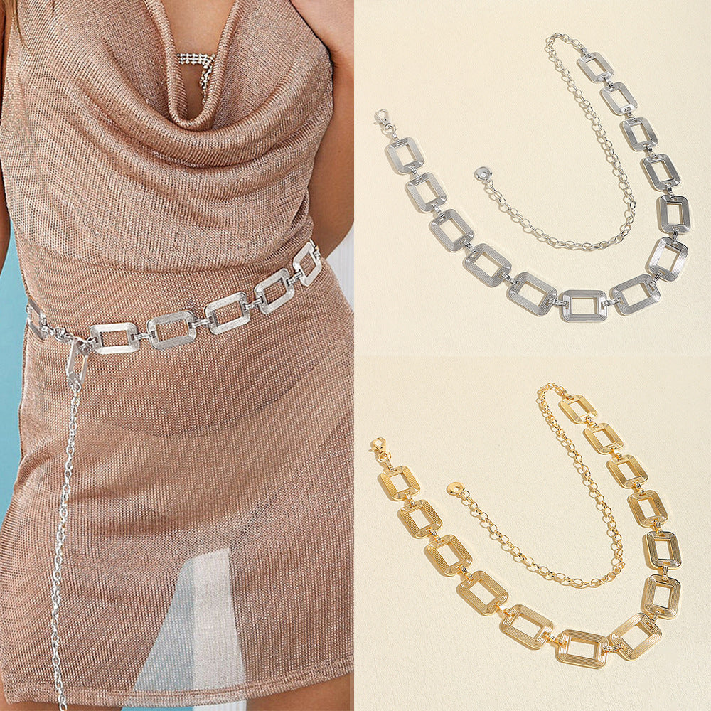 High-grade Metal Women's Hip Hop Style Decorative Waist Chain
