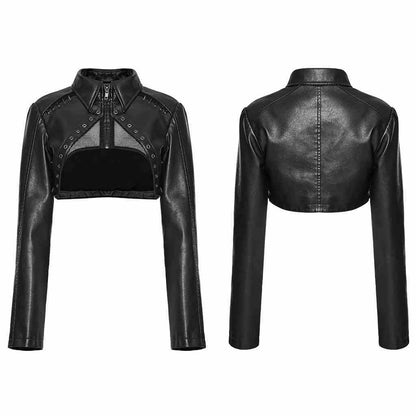 Women's Dark Sweet Cool Short Leather Coat